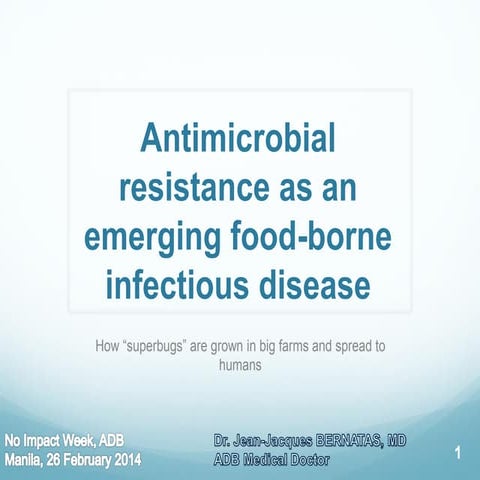 Antimicrobial resistance as an emerging food-borne infectious disease