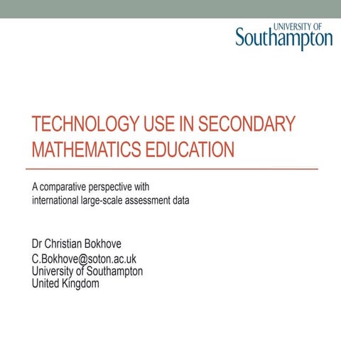 Technology use in secondary mathematics education - A comparative perspective...