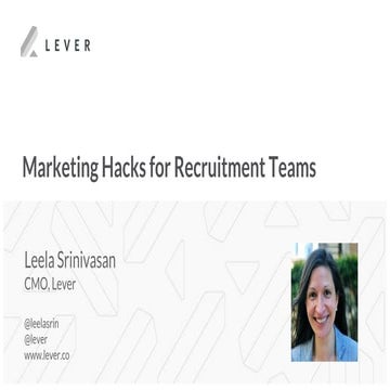 Australasian Talent Conference 2016: marketing hacks presentation