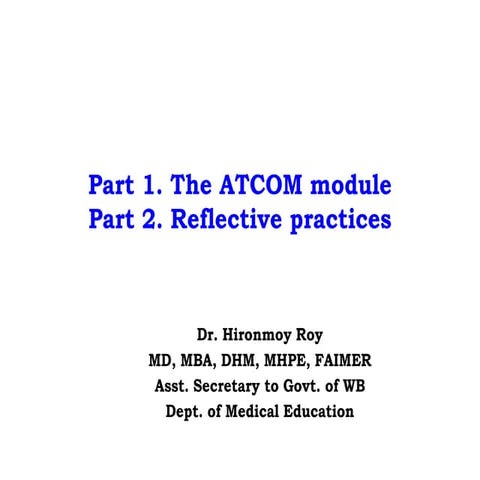 Atcom booklet &amp; reflective practice