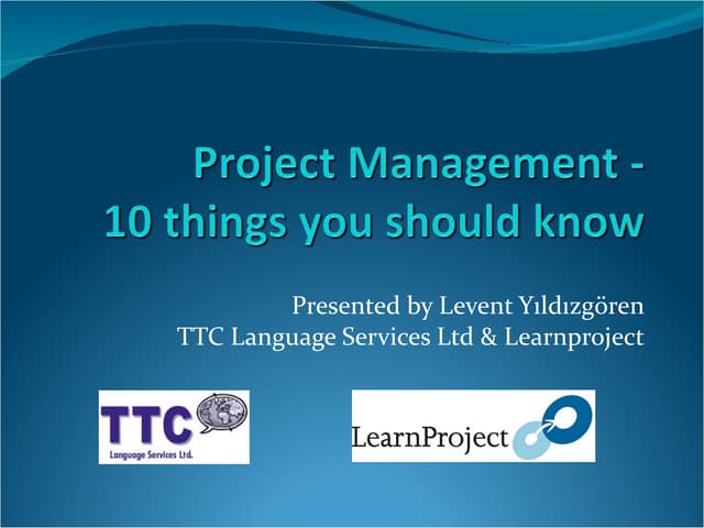 ATC project management workshop pre...