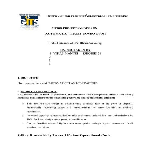 automatic trash compactor vikas mantri