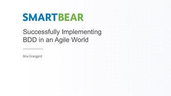Successfully Implementing BDD in an Agile World