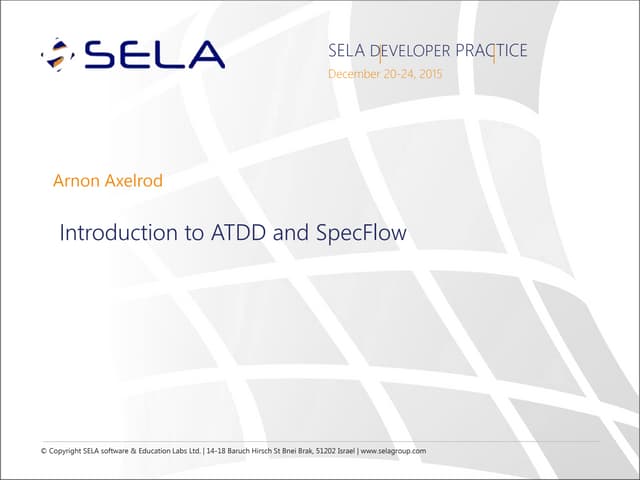 ATDD with SpecFlow