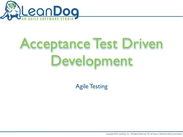 ATDD -  Agile Testing 
