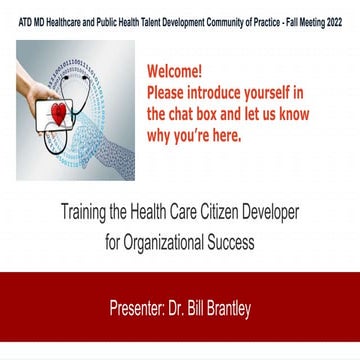 ATD MD Healthcare and Public Health Talent Development Community of Practice ...
