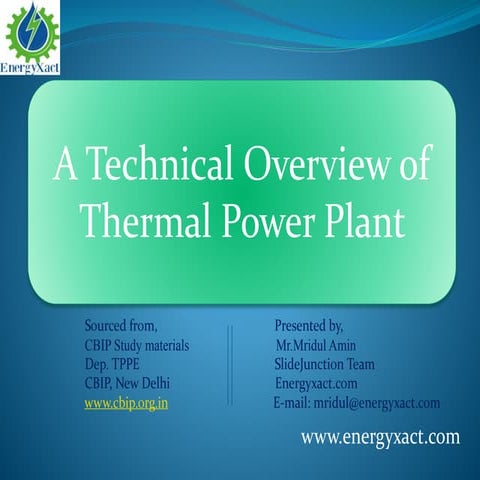A technical overview of thermal power plant