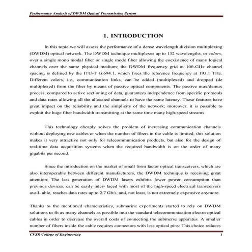 Dense wavelength division multiplexing....