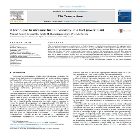 A technique to measure fuel oil viscosity in a fuel power plant | PDF