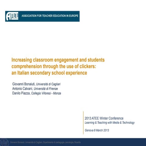 Increasing classroom engagement and students comprehension through the use of...