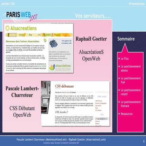 Atelier CSS positionnement (Paris web 2007)