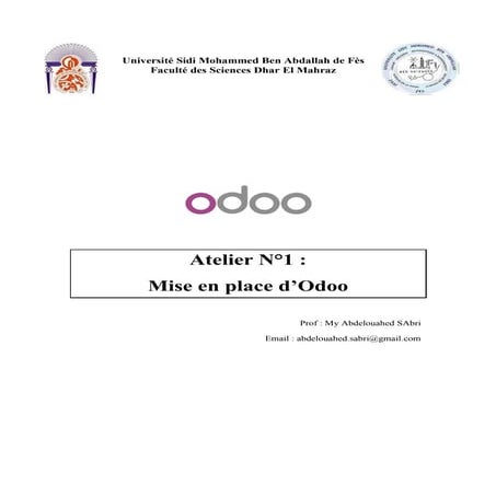 Atelier1   mise en place d’odoo