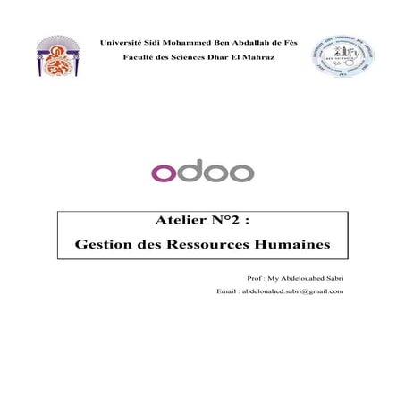 Atelier2 Odoo: Gestion des Ressources Humaines (installation, employés, contr...