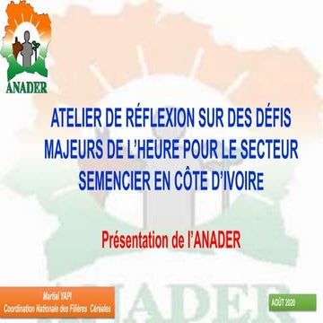 Présentation de l’ANADER