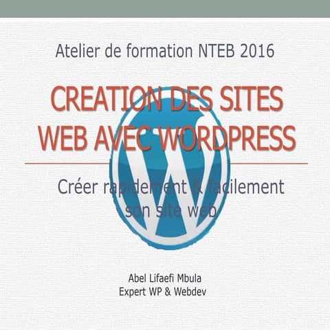 Créer son site web avec WordPress | PDF