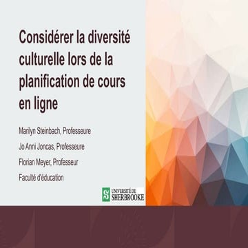 Considérer la diversité culturelle lors de la planification de cours en ligne 