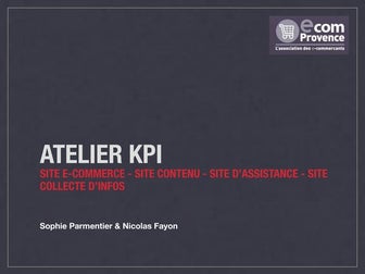 KPI e-commerce site contenu site d'assistance site de collecte d'infos
