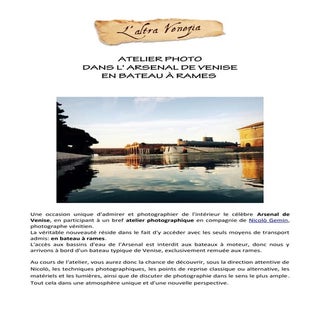 Atelier photo dans l'Arsenal de Venise