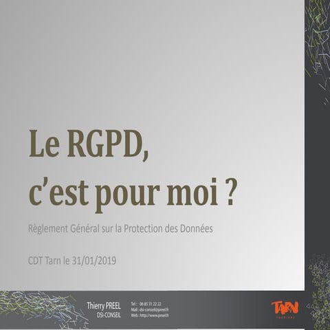 Présentation RGPD/GDPR 2018 | PPTX