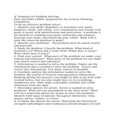 A Template for Problem Solving Paul and Elder (2009); prepared f.docx
