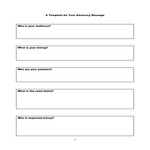 A Template for Your Advocacy Message