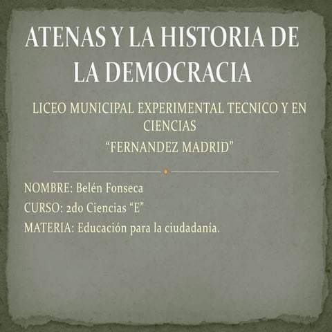 La historia de la Democracia en Atenas | PPTX