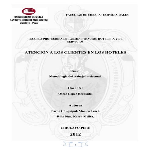 Atención al cliente en hoteles