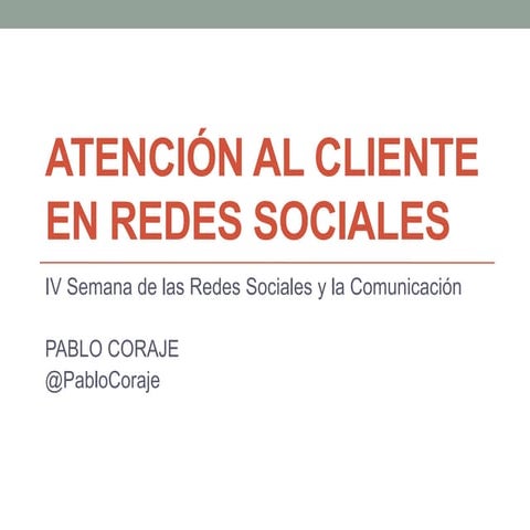Atencion al cliente en redes sociales