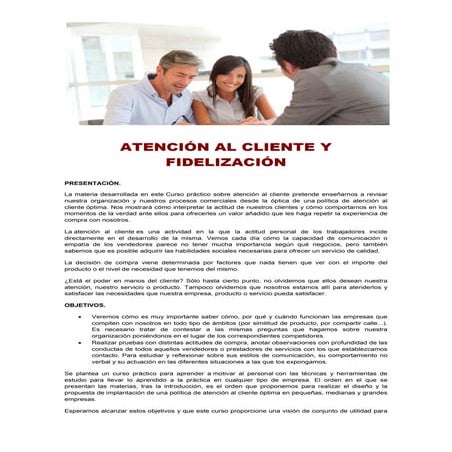 Atención al cliente y fidelización