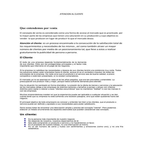 Atencion al cliente