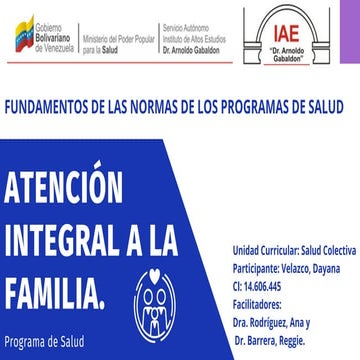 ATENCION INTEGRAL A LA FAMILIA. programa de saludpdf | PDF