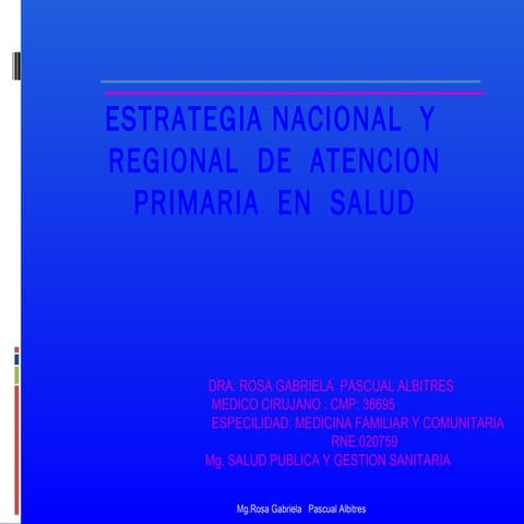 Atencion primaria de l salud | PPT