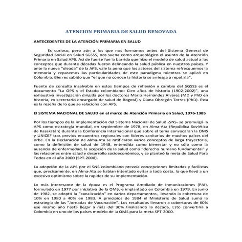 Atencion primaria de salud renovada