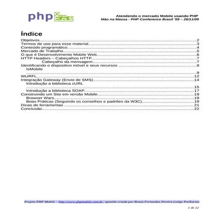 Atendendo o Mercado Mobile usando PHP