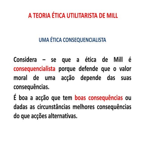 A teoria ética utilitarista de mill