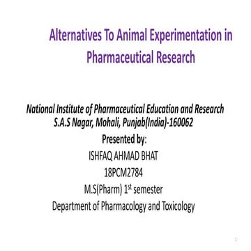 Aternatives to animal experimentation in pharmaceutical research (2)