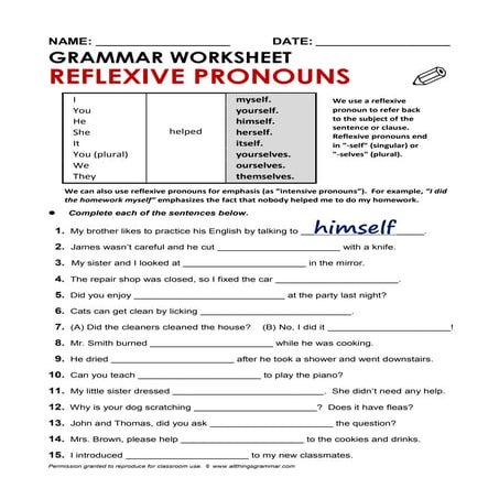 Atg worksheet-reflexivepronouns