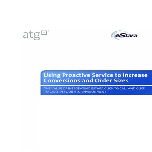 Proactive Service E-Commerce Optimization White Paper