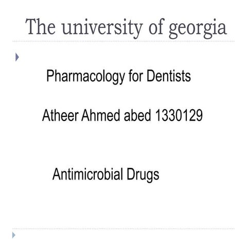 ANTIMICROBIAL DRUGS | PPTX