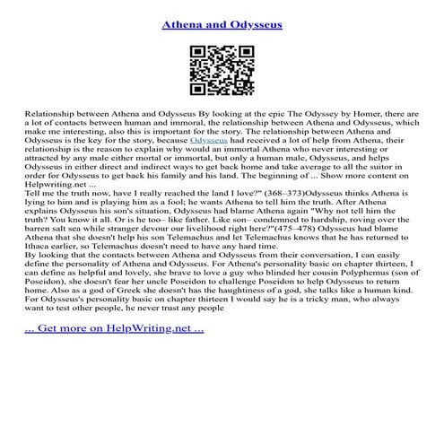 Athena And Odysseus