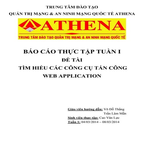 báo cáo thực tập Athena - tuần1
