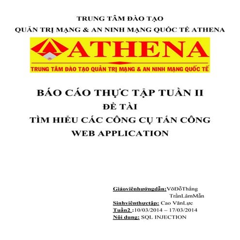 Athena báo cáo thực tập tuần 2
