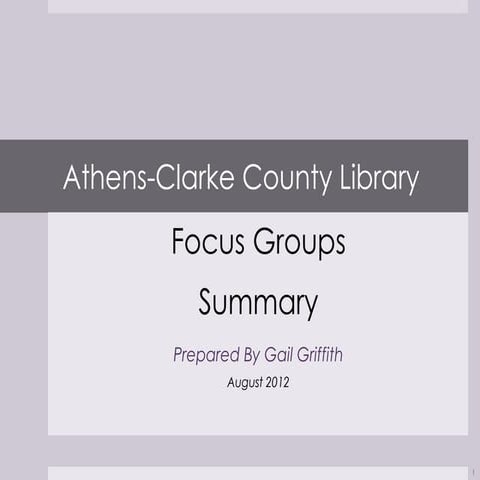 ACCL Focus Groups Summary 