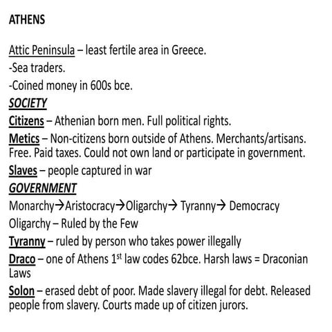 Intro to Athens & Sparta Notes #2 | PPTX