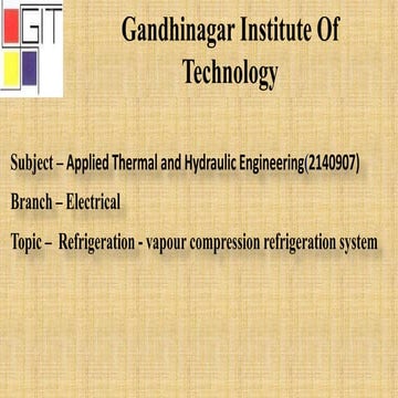 vapour compression refrigeration system