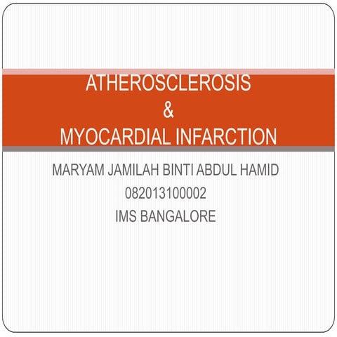 Atherosclerosis and myocardial infarction