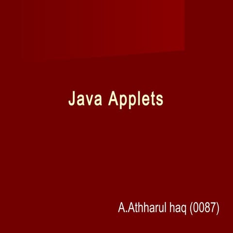Java Applet | PPT