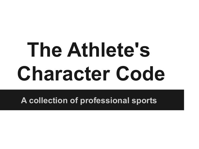 Athlete's code of character