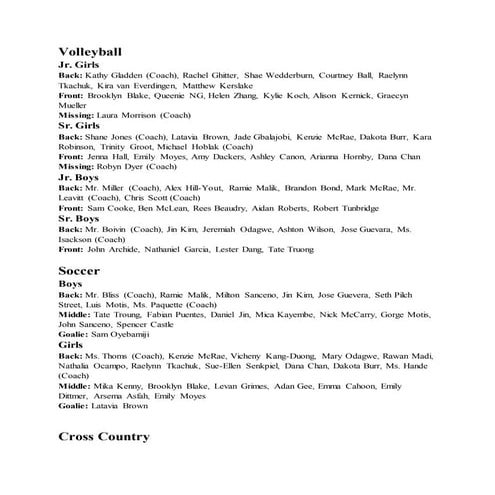 Rosters | DOCX