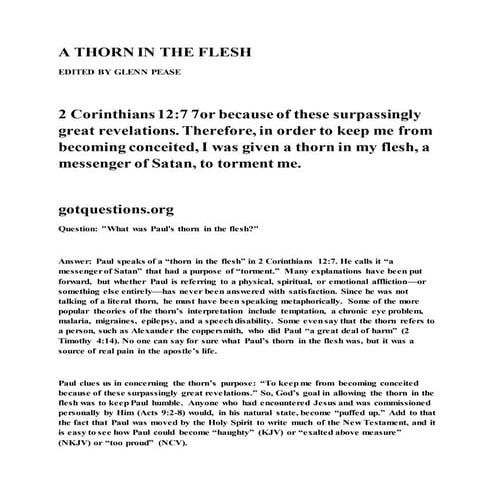 A thorn in the flesh